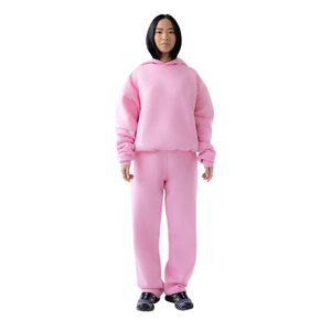 Bloom <b>Pink</b> Oversized Armor <b>Hoodie</b> 320gsm Double-Layered 70% Cotton 30% Polyester Cropped for Winter Use - Product Image 3