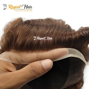 Tupé para hombre REGENT Octagoan, cabello humano 100%, onda Natural recta, trama atada a mano, gran stock disponible - Product Image 1