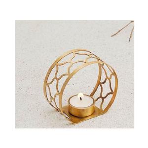 Porte-bougie géométrique contemporain en métal, parfait pour la décoration intérieure moderne, l'éclairage d'ambiance et l'exposition sur table. - Product Image 4