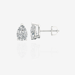 Certified Sterling <b>Silver</b> <b>Stud</b> Earrings with Pear Cut Moissanite Diamond Elegant Style and High Quality - Product Image 4