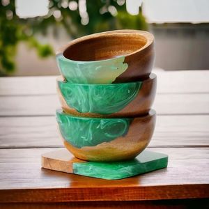 CUENCO ARTÍSTICO DE RESINA COMPLETO DE COLOR IMPRESIONANTE Nuevo diseño Plato para servir resina Tazón de comedor Acabado hecho a mano Resistente al calor - Product Image 6