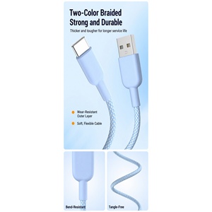 สายดาต้าแบบถัก USB A เป็น USB C ยาว 1 เมตร รองรับการชาร์จเร็วสำหรับอุปกรณ์ Type C - Product Image 6