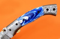 Couteau de chasse artisanal 2025 avec lame en cuivre et acier Damas japonais 1095/15N20 à 256 couches, pointe tombante 58HRC, 8 pouces, garantie 3 ans, OEM