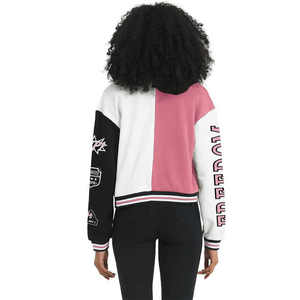 Chaqueta de lana gruesa recortada para mujer con más estilo, chaqueta universitaria con letras, transpirable, a prueba de viento, venta al por mayor, chenilla personalizada - Product Image 2