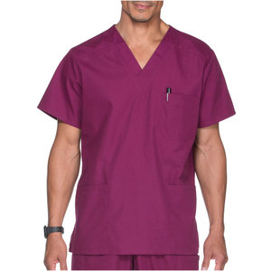 Men Scrub <b>Set</b> V-Neck Top Drawstring Pant Clinic <b>Doctor</b> Uniforms Medical Staff Workwear Dental Clothes - Product Image 5