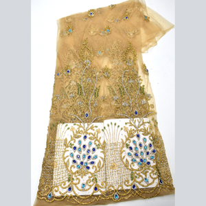 Rajgadhia exporte du tissu perlé de luxe avec dentelle taille personnalisée couleur strass durables pour la décoration de mariage de fête quantité minimale de commande 10 pièces - Product Image 2