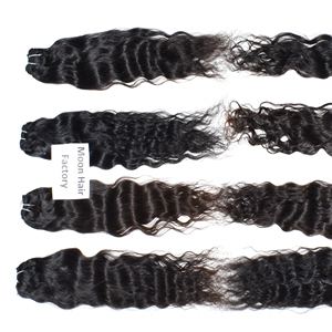Extensions de cheveux humains naturels indiens non traités, aspect naturel, tissage profond, ondulées, trame unique, cuticules alignées, à vendre - Product Image 6