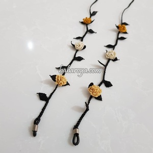 İğne Oyası Tomurcuk Pièces de lunettes Hardal Sarısı-Krem Couleur - Product Image 1