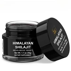 Complément alimentaire en résine de Shilajit sauvage de l'Himalaya pur OEM, qualité alimentaire, emballé dans un récipient en verre, riche en minéraux, acide fulvique, immunité - Product Image 1