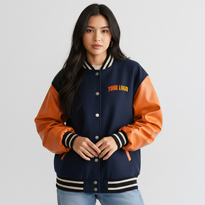 Veste universitaire personnalisée pour femme avec logo brodé, rembourrage en coton teint et détails rivetés – Vente en gros OEM, best-seller - Product Image 4