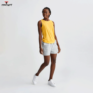 Débardeur pour femmes grande taille, vente chaude, été, respirant, séchage rapide, vêtements de musculation, couleur unie, tricoté 100% - Product Image 1