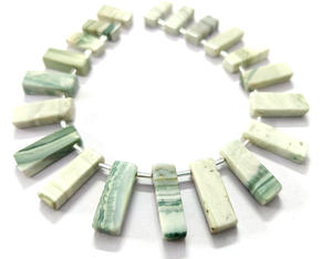 High Quality Green Aragonite Jasper Smooth Bar <b>Bead</b> Strands for Jewelry Making <b>Loose</b> Gemstone <b>Beads</b> - Product Image 2