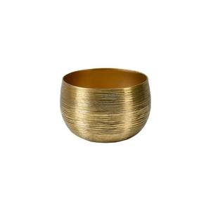 Cuenco para servir de forma redonda hecho a mano, decoración de vajilla con acabado de Metal dorado, cuenco de latón para servir frutas, trabajo de placa de Metal - Product Image 3