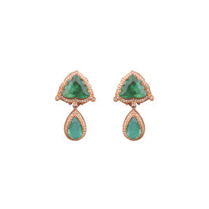 Elegant Traditional Gold Plated <b>Earrings</b> <b>Set</b> for Women in 925 Sterling <b>Silver</b> Bridal Ethnic Jewellery Wedding Festive Wear - Product Image 2