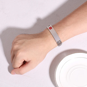 Brazalete personalizado de moda para hombre con grabado láser y Chapado en acero inoxidable 304 de color sólido para regalos personalizados - Product Image 5