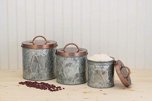 Set Of 2 Galvanized <b>Storage</b> <b>Containers</b> Stylish Durable And Functional Organizer For <b>Kitchen</b> Pantry Home And Everyday Uses - Product Image 6