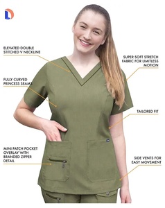 Conjunto de uniforme de cuello en V de alta calidad 72% poliéster 21% conjuntos de hospital de rayón - Product Image 2
