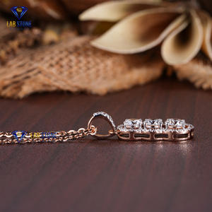 2.19 TDW Round Cut Diamond <b>Rose</b> <b>Gold</b> <b>Pendant</b> by Labstone / Sparkle with Confidence / EF-VS Color - Product Image 3