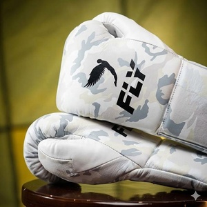 Fly Custom Made Boxing Gloves Cowhide Leather Lace-Up Closure for Wrist <b>Strap</b> Boxing Gloves Professional Competition Gloves - Product Image 3