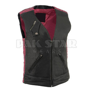 Haute qualité femmes décontracté tricoté en cuir gilet veste fermeture à glissière Pakistan fait haut tendance au prix de gros - Product Image 6