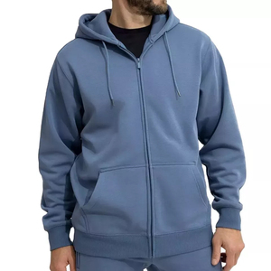 Sudadera con capucha para hombre, personalizada, de poliéster/algodón grueso, con cremallera, corte ajustado, extragrande, impermeable, ecológica, con estampado, para uso casual - Product Image 1