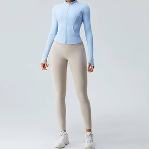 เสื้อแจ็กเก็ตแขนยาวมีซิปสำหรับผู้หญิงน้ำหนักเบาเสื้อเล่นโยคะฟิตเนสใส่วิ่ง - Product Image 4