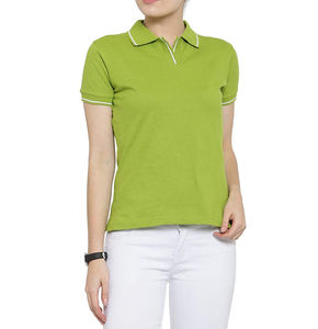 Vente en gros personnalisée polos pour femmes haute qualité extensible dans les 4 sens 100% polyester tricoté polo à bas prix pour femmes - Product Image 1