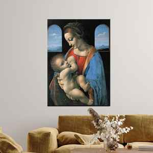 ภาพพิมพ์บนผ้าใบสีน้ำเงินเข้มแบบนามธรรมที่ได้รับแรงบันดาลใจจากโรธโก พร้อมสีแดงเด่นชัด ห่อหุ้มอย่างดี - Product Image 1