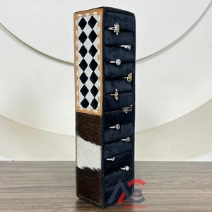 Venta al por mayor, bandeja de exhibición de anillos a cuadros con herramientas manuales para almacenamiento de joyas y escaparate, soporte organizador de múltiples ranuras para anillos y pendientes - Product Image 1