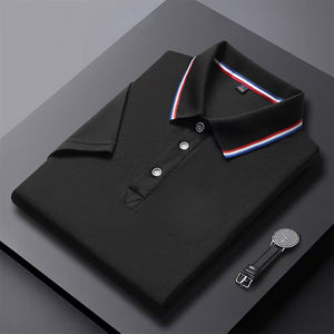 Polo de color sólido para hombre, camiseta de manga corta informal de verano de media manga con cuello Polo de negocios para hombre y mujer, ajuste cómodo - Product Image 2