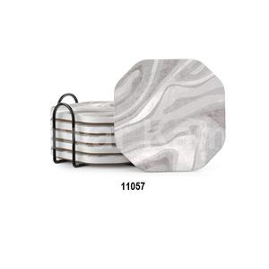 Juego de cobre puro 100% de calidad superior de 4 posavasos de cobre redondo martillado - Product Image 6