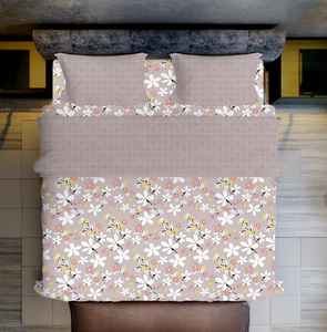 Ensemble de literie durable en tissu microfibre fleur coordonnée comprend 1 drap plat et 2 taies d'oreiller confortables - Product Image 5