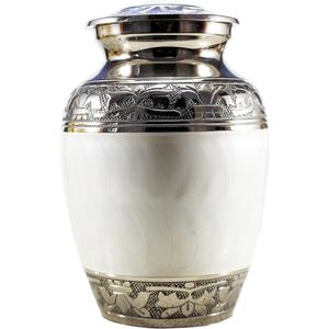 Urna de cremación de metal recubierta de esmalte y hecha a mano para cenizas Recuerdo conmemorativo duradero para el descanso final de los seres queridos - Product Image 1