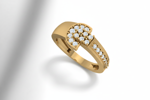 Anillo de Oro de 14K con Diamantes Naturales, El Grupo Estelar, para Bodas, Fiestas, Aniversarios, Regalo Romántico para Celebraciones - Product Image 4