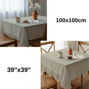 Nappe Beige Taille Unique pour Tables à Manger Tissu Polyester pour Hôtels et Fêtes Accueillant les Invités à la Maison 100x100cm 39" - Product Image 6
