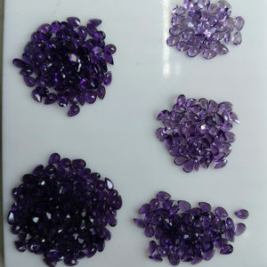 Améthyste africaine naturelle 6x4MM, coupe poire, meilleure qualité, pierre précieuse en vrac pour la fabrication de bijoux - Product Image 6