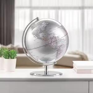 Globe terrestre en métal pour table d'étude bibliothèque affichage décoration de bureau idéal pour cadeau de voyage ou décor de passionné de géographie - Product Image 2