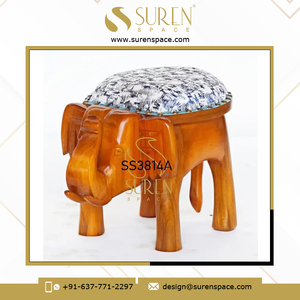 เก้าอี้สตูลออกแบบด้วยมือสไตล์ช้างสำหรับโรงแรมและร้านอาหารเก้าอี้ทำจากไม้ - Product Image 6