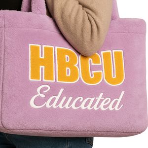 Bolso de Mano de Peluche con Bordado de Chenilla, Diseño de Lavanda, para Graduados de HBCU, Regalo de Hermandad Griega Divine Nine, Bolso de Moda Personalizado - Product Image 5