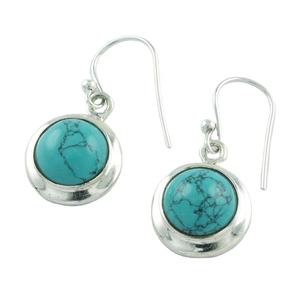 สวยสีฟ้าครามหินรอบรูปร่างที่ทำด้วยมือ925เงินสเตอร์ลิงเครื่องประดับต่างหูผู้ค้าส่ง - Product Image 2