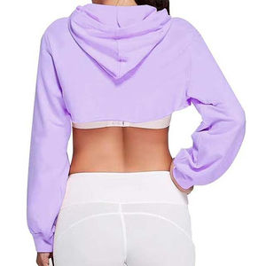 Vente chaude prix d'usine décontracté vêtements pour femmes grande taille respirant haut court à manches longues sweats à capuche courts nouveau Style de mode - Product Image 6