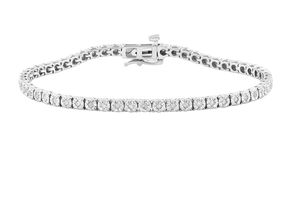 Bracelets de tennis classiques en or 14 carats Bracelets en argent unisexes à coupe ronde et en diamant naturel pour cadeaux - Product Image 4