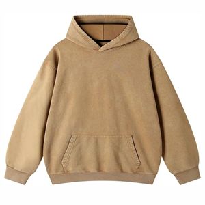 Pulls à capuche en molleton de coton lavé personnalisés pour hommes Sweatshirts lourds pour des journées d'hiver confortables - Product Image 1