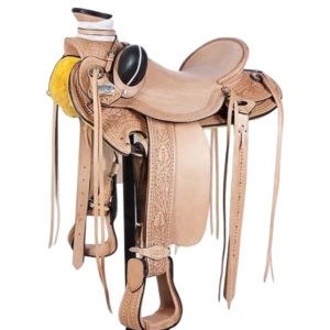 Ensemble de selle Western Wade en cuir anglais de qualité supérieure, arbre en fibre de verre/bois, personnalisable, marque internationale KGN - Product Image 1