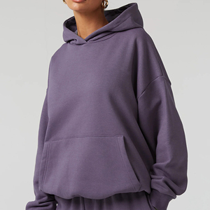 Chándal informal para mujer de gran tamaño personalizado de calidad superior del mejor proveedor, parte superior larga multicolor, patrón sólido, talla XL, Invierno - Product Image 5