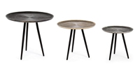 Ensemble de trois tables d'appoint personnalisées Mobilier de maison Support de décoration moderne Table d'appoint personnalisée Table d'appoint ronde pour lit et canapé