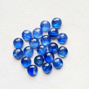 ไซยาไนต์สีน้ําเงินทรงกลมพลอยขัดเงาขายส่งไซยาไนต์อัญมณี Cabochon สําหรับเครื่องประดับทําอุปทานจํานวนมาก - Product Image 3