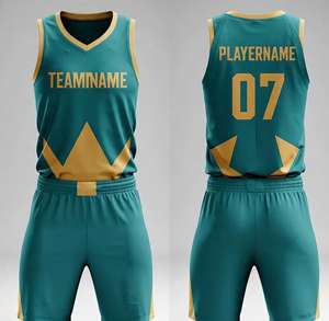 ชุดบาสเก็ตบอลแบบกำหนดเองขายส่ง พิมพ์ลายดิจิทัล แห้งเร็ว ระบายอากาศได้ดี ผ้าโพลีเอสเตอร์ 100% เสื้อบาสเก็ตบอลแบบไม่มีแขน - Product Image 3