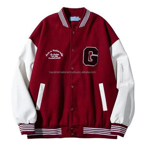 Chaqueta de Chenille bordada para hombre, Mangas de cuero de cuerpo de lana 100%, diseño personalizado, cálido - Product Image 1