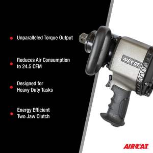 Clé à chocs pneumatique à double marteau avec poignée pistolet, couple de 2 500 pi-lbs, outils OEM personnalisables - Product Image 2